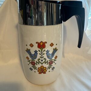 Vintage Corning ware country festival friendship blue birds coffee perculator